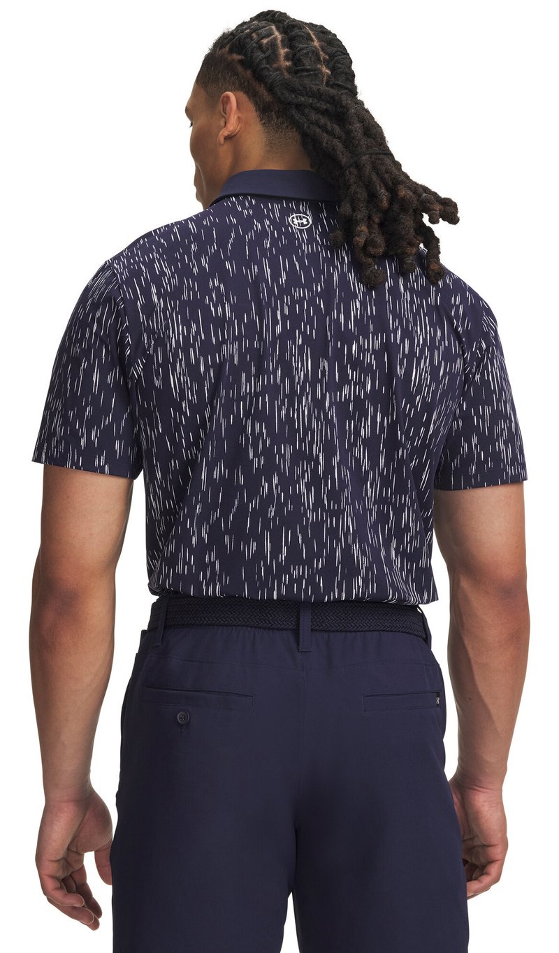 Under Armour ArmourDry Printed heren polo, midnight navy/wit