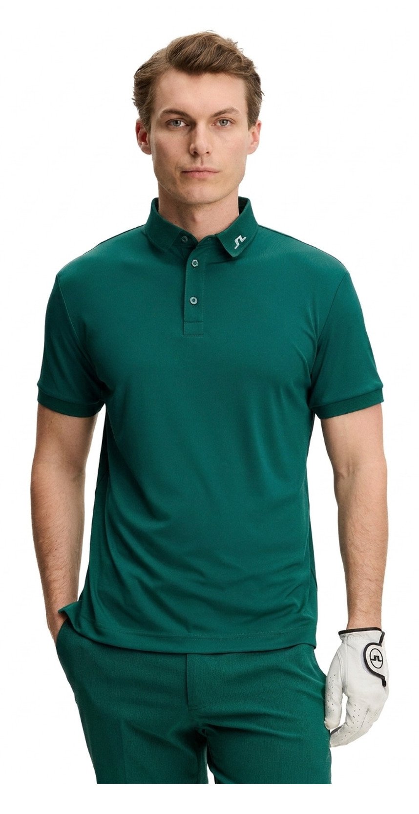 J.Lindeberg KV Print heren polo, forest biome
