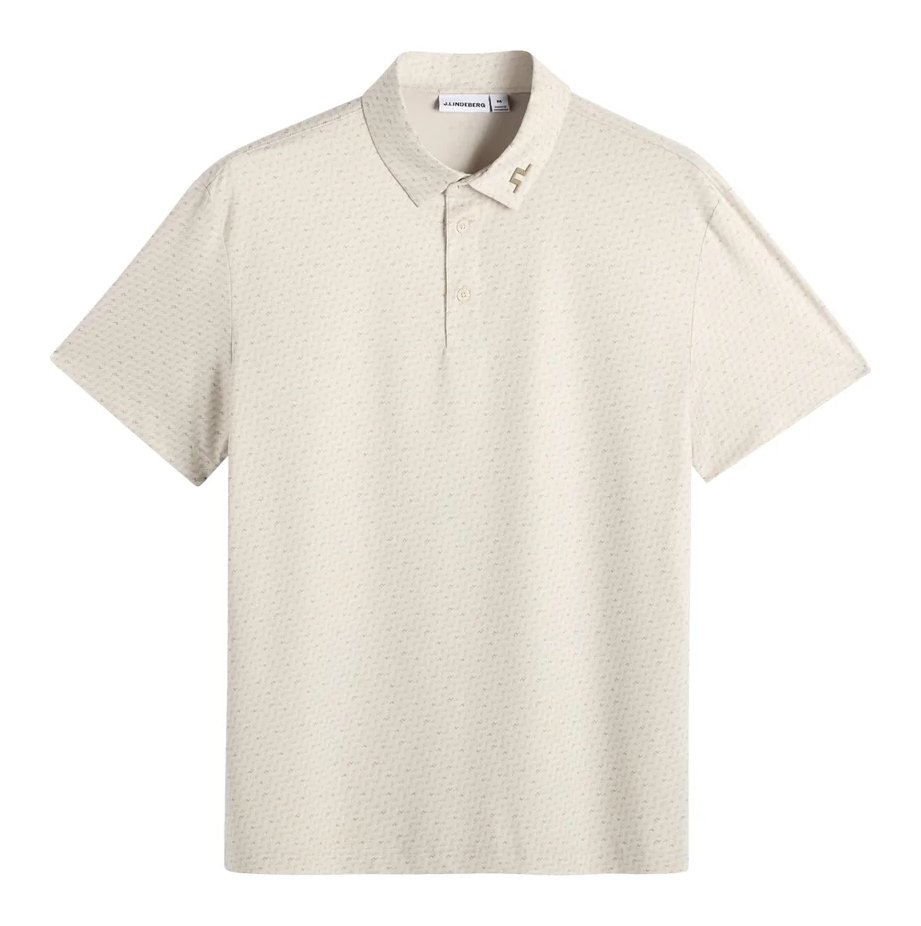 J.Lindeberg Tod Print heren polo, bias bridge micro moon brindle