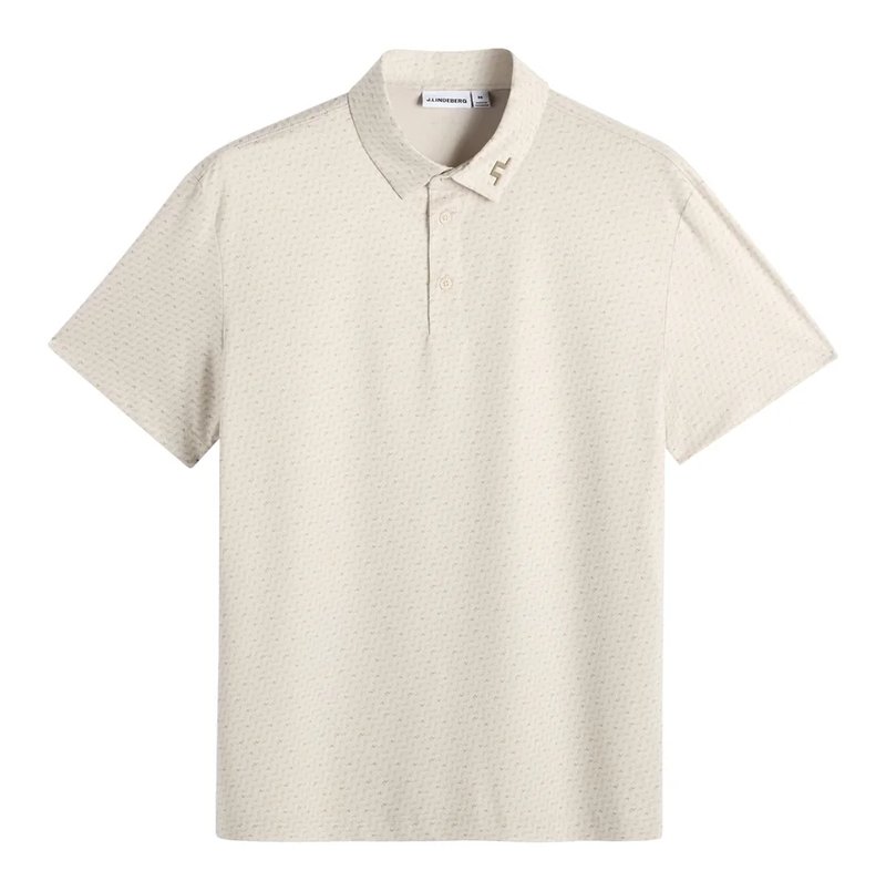 J.Lindeberg Tod Print heren polo, bias bridge micro moon brindle