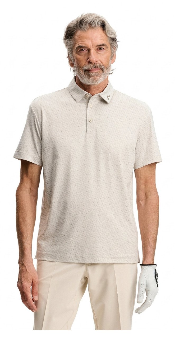 J.Lindeberg Tod Print heren polo, bias bridge micro moon brindle