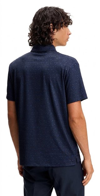 J.Lindeberg Tod Print heren polo, bias bridge micro navy set