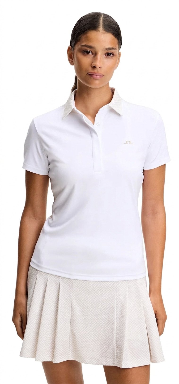 J.Lindeberg Cara Print dames polo, wit