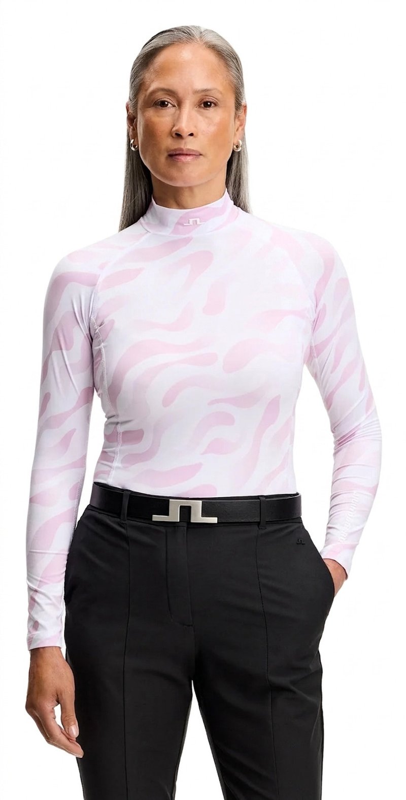 J.Lindeberg Ella Print Compression dames top, bunker fade white orchid