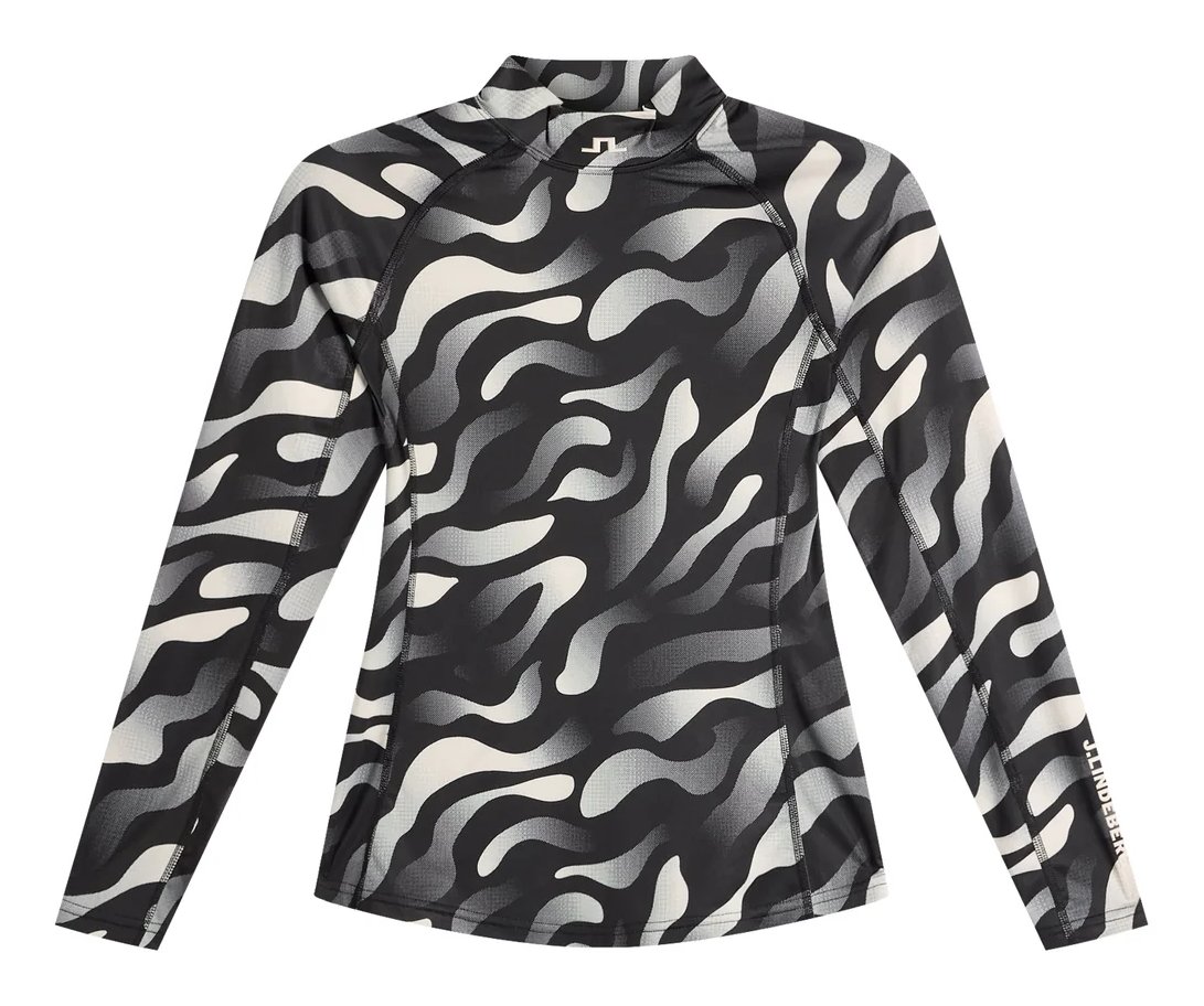 J.Lindeberg Ella Print Compression dames top, bunker fade black moonbeam