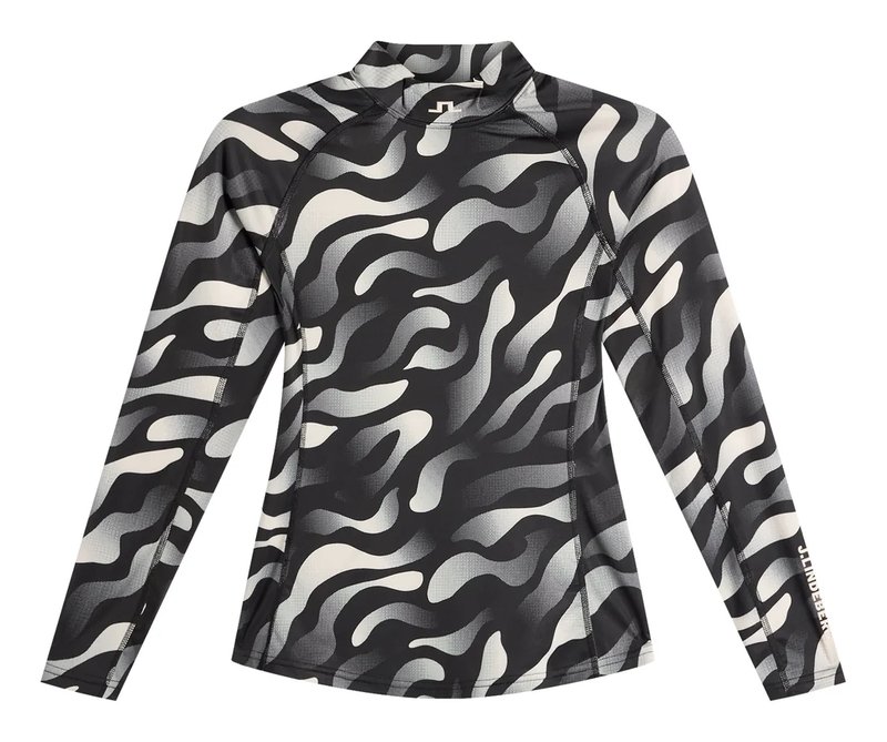 J.Lindeberg Ella Print Compression dames top, bunker fade black moonbeam