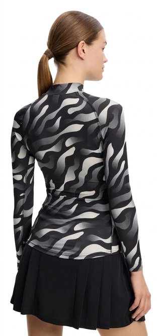 J.Lindeberg Ella Print Compression dames top, bunker fade black moonbeam