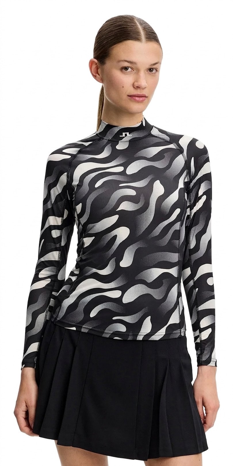J.Lindeberg Ella Print Compression dames top, bunker fade black moonbeam