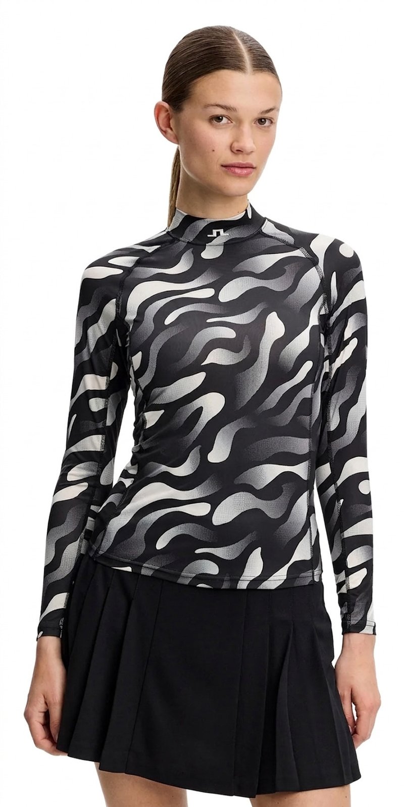 J.Lindeberg Ella Print Compression dames top, bunker fade black moonbeam