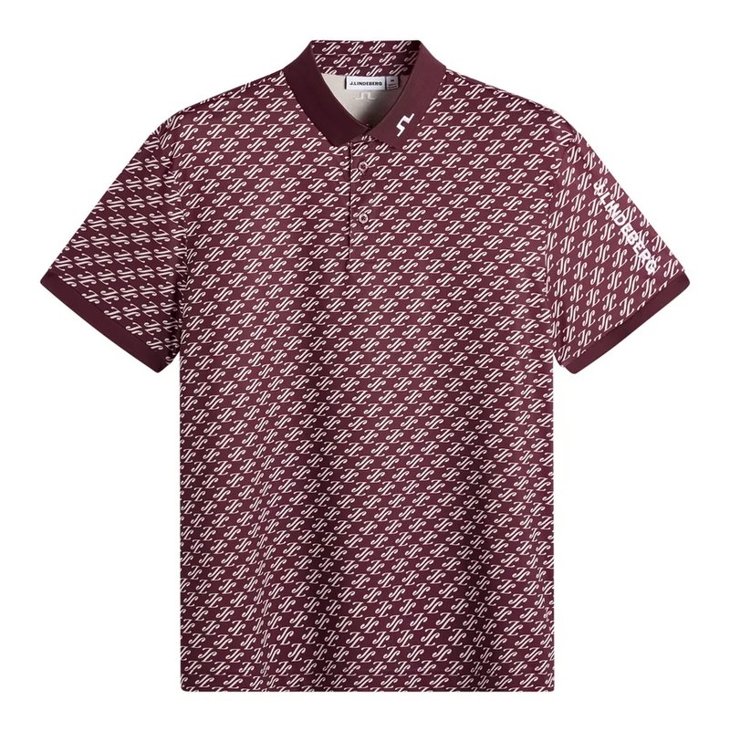 J.Lindeberg Tour Tech Print dames polo, cardi jacquard - winetasting