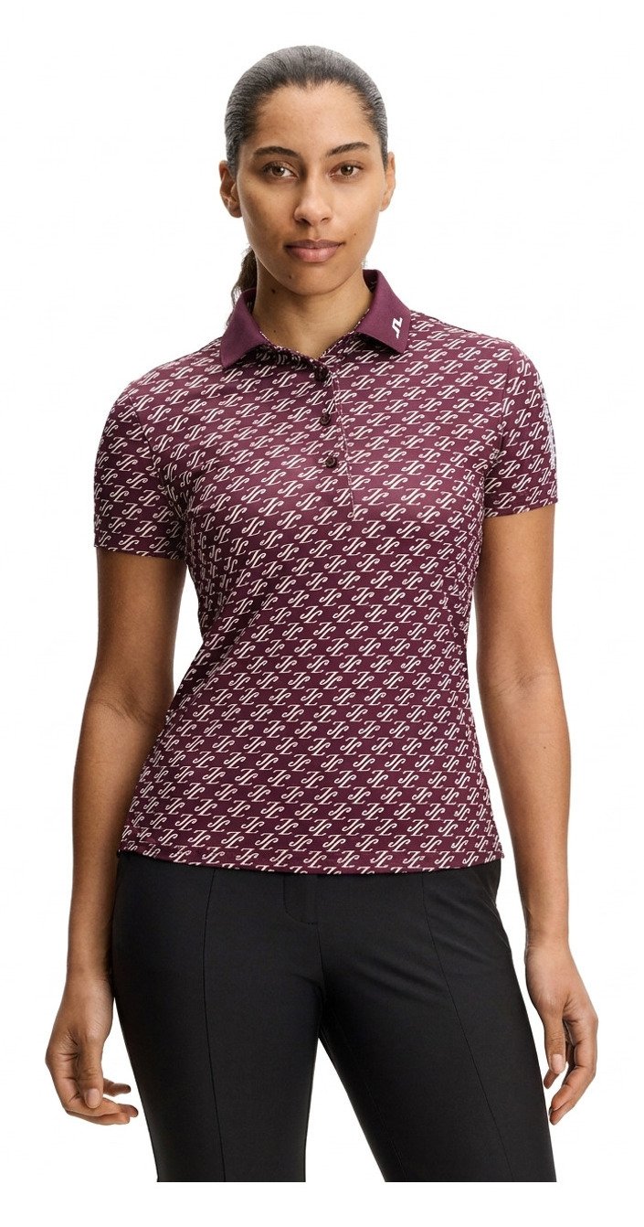 J.Lindeberg Tour Tech Print dames polo, cardi jacquard - winetasting