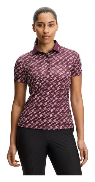 J.Lindeberg Tour Tech Print dames polo, cardi jacquard - winetasting
