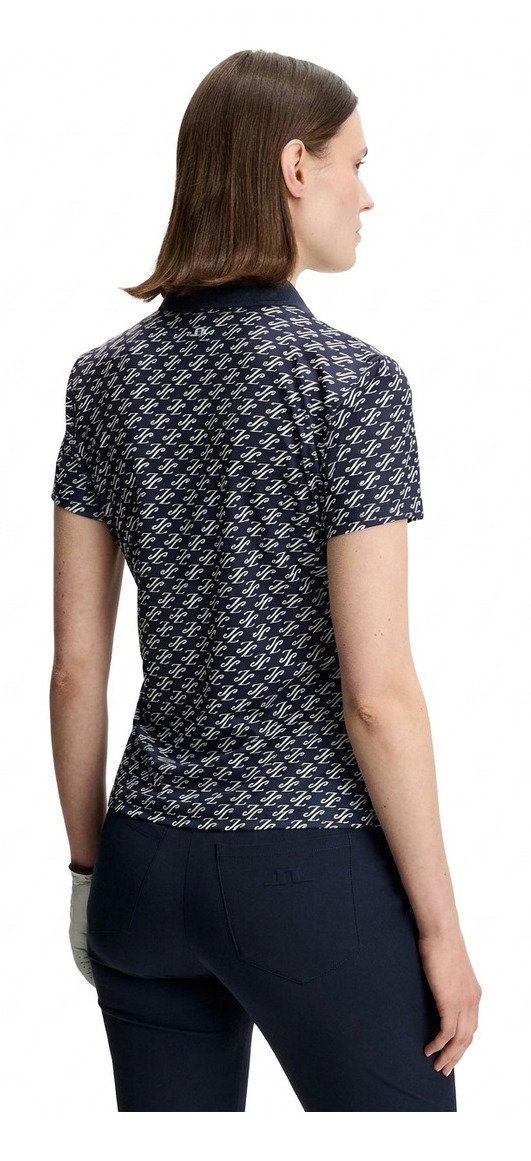 J.Lindeberg Tour Tech Print dames polo, cardi jacquard - JL Navy
