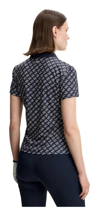J.Lindeberg Tour Tech Print dames polo, cardi jacquard - JL Navy