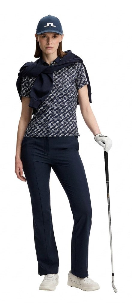 J.Lindeberg Tour Tech Print dames polo, cardi jacquard - JL Navy
