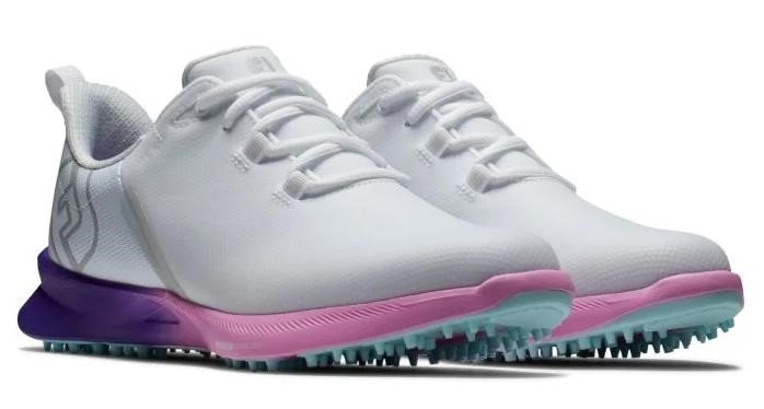 FootJoy Fuel Sport dames golfschoenen 2023, wit/paars, UK7.5-EU41 (US9.5)