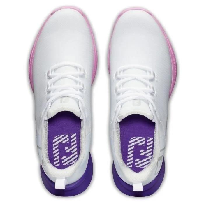 FootJoy Fuel Sport dames golfschoenen 2023, wit/paars, UK7.5-EU41 (US9.5)