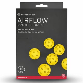 Masters Golf Airflow XP oefen golfballen (12 stuks), geel