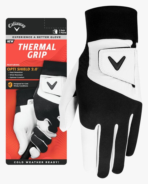 Callaway Thermal Grip 27 heren golfhandschoenen, paar, zwart