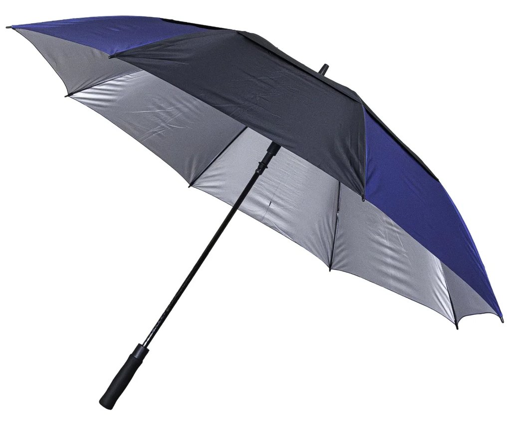 Longridge 62" Windproof UV paraplu, zwart/marineblauw