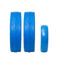 JuCad tires - 2 achterwielen, 1 voorwiel, blauw