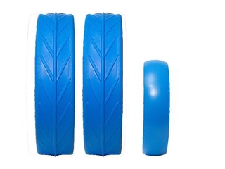 JuCad tires - 2 achterwielen, 1 voorwiel, blauw