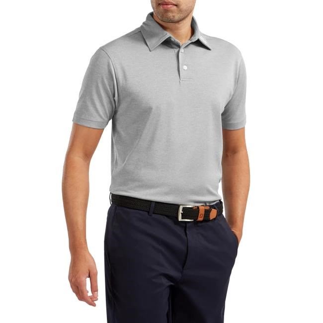 FootJoy Stretch Pique Solid heren polo, heather grey