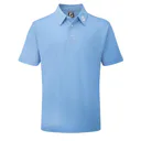 FootJoy Stretch Pique Solid heren polo, lichtblauw