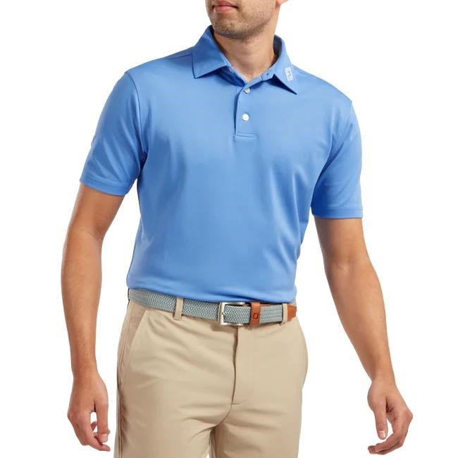 FootJoy Stretch Pique Solid heren polo, lichtblauw