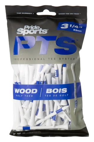 Pride Professional Tee System Prolength Plus blauwe houten tees 83mm (3 1/4"), 75 stuks