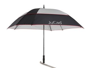 JuCad golfparaplu windbestendig 68" met pin, zwart/zilver/rood