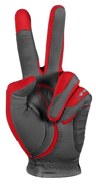 Zoom Zoom Weather heren golfhandschoen, houtskool/rood