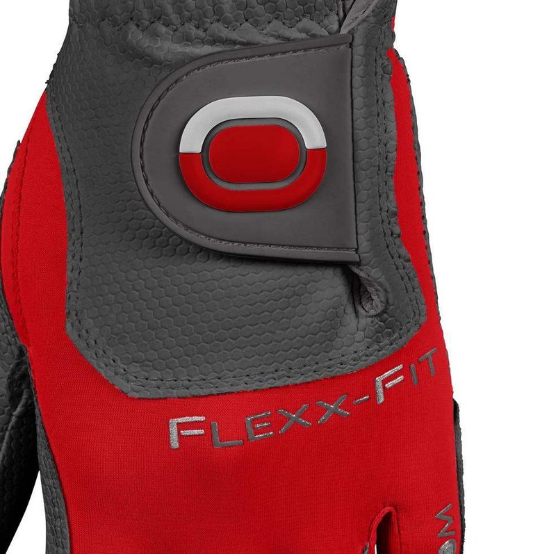 Zoom Zoom Weather heren golfhandschoen, houtskool/rood