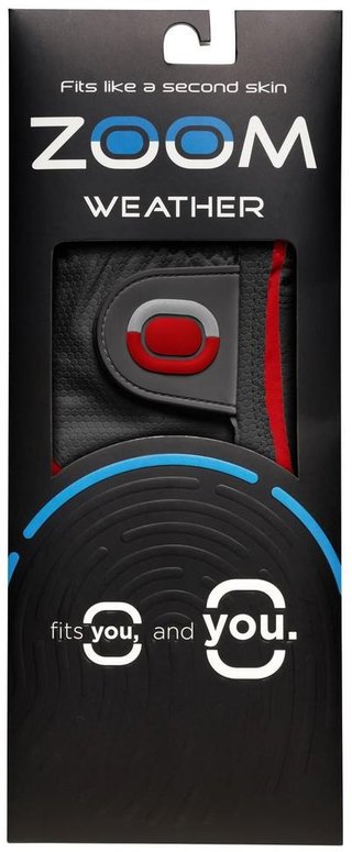 Zoom Zoom Weather heren golfhandschoen, houtskool/rood