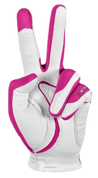 Zoom Zoom Weather dames golfhandschoen, wit/fuchsia