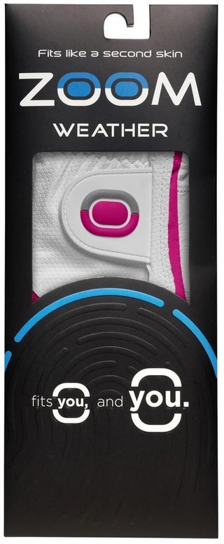 Zoom Zoom Weather dames golfhandschoen, wit/fuchsia