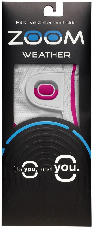 Zoom Zoom Weather dames golfhandschoen, wit/fuchsia