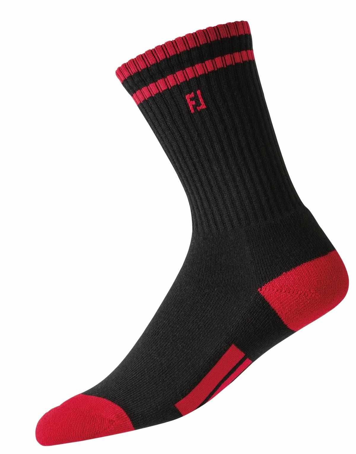 FootJoy ProDry Crew junior sokken, zwart/rood
