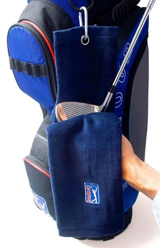 PGA Tour Golf Towel and Club Brush Set, donkerblauw