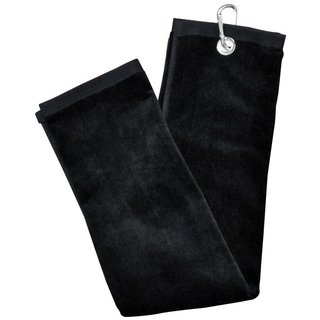 Longridge Blank Luxury Three Fold golfhanddoek, zwart