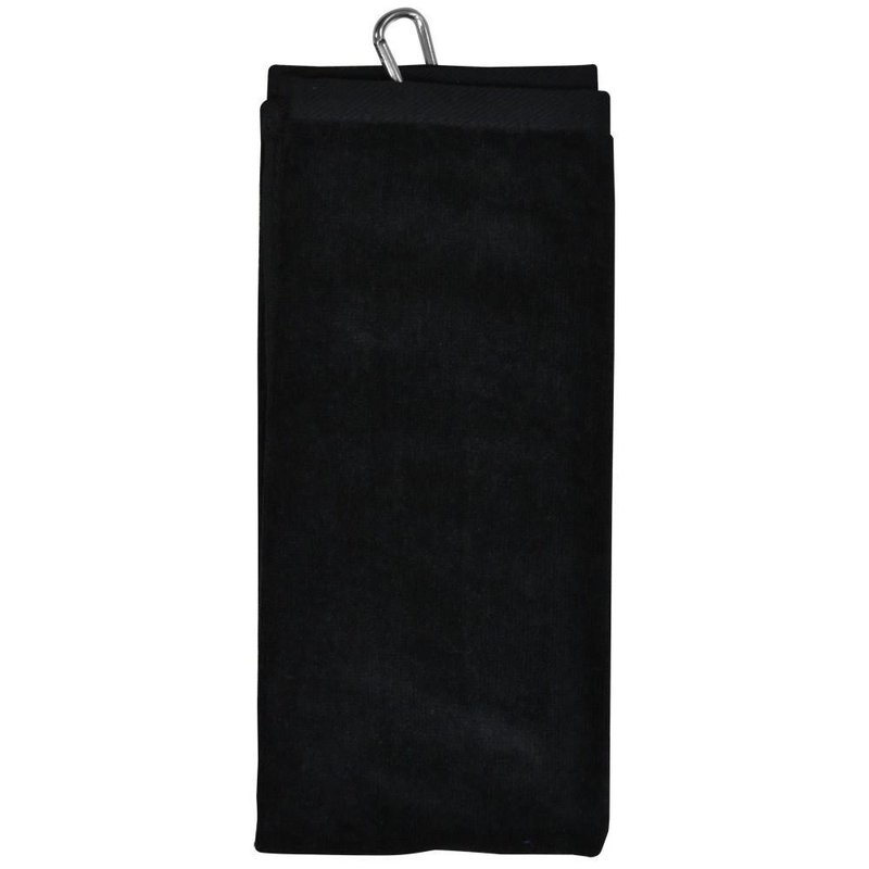 Longridge Blank Luxury Three Fold golfhanddoek, zwart
