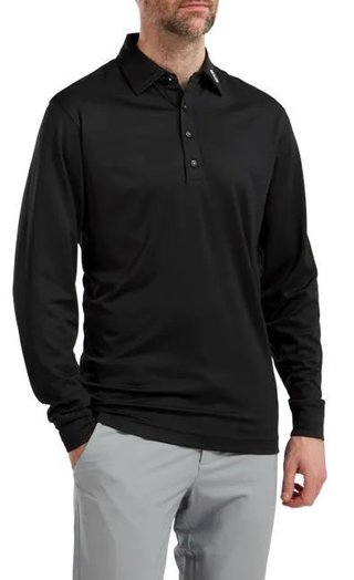 FootJoy Long Sleeve Thermocool Self Athletic Fit heren polo, zwart