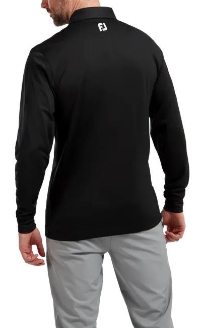 FootJoy Long Sleeve Thermocool Self Athletic Fit heren polo, zwart