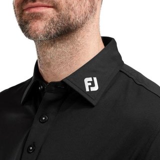 FootJoy Long Sleeve Thermocool Self Athletic Fit heren polo, zwart