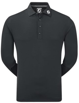 FootJoy Long Sleeve Thermocool Self Athletic Fit heren polo, zwart