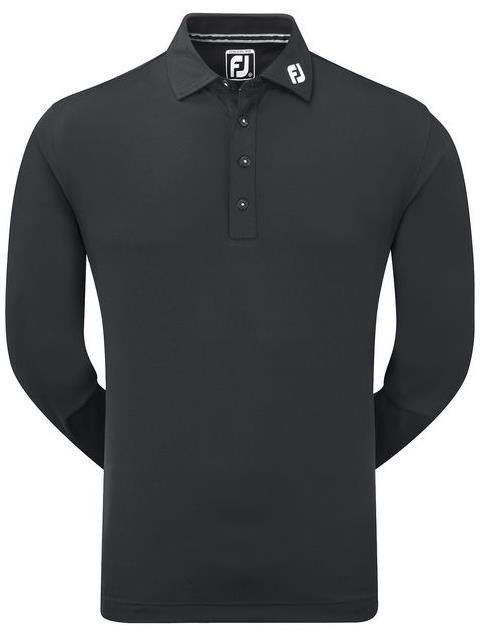 FootJoy Long Sleeve Thermocool Self Athletic Fit heren polo, zwart