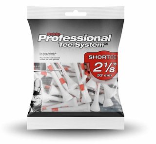 Pride Professional Tee System Prolength Short Red houten tees 53mm (2 1/8"), 25 stuks