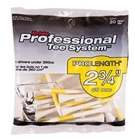 Pride Professional Tee System Prolength Yellow houten tees 69mm (2 3/4"), 20 stuks