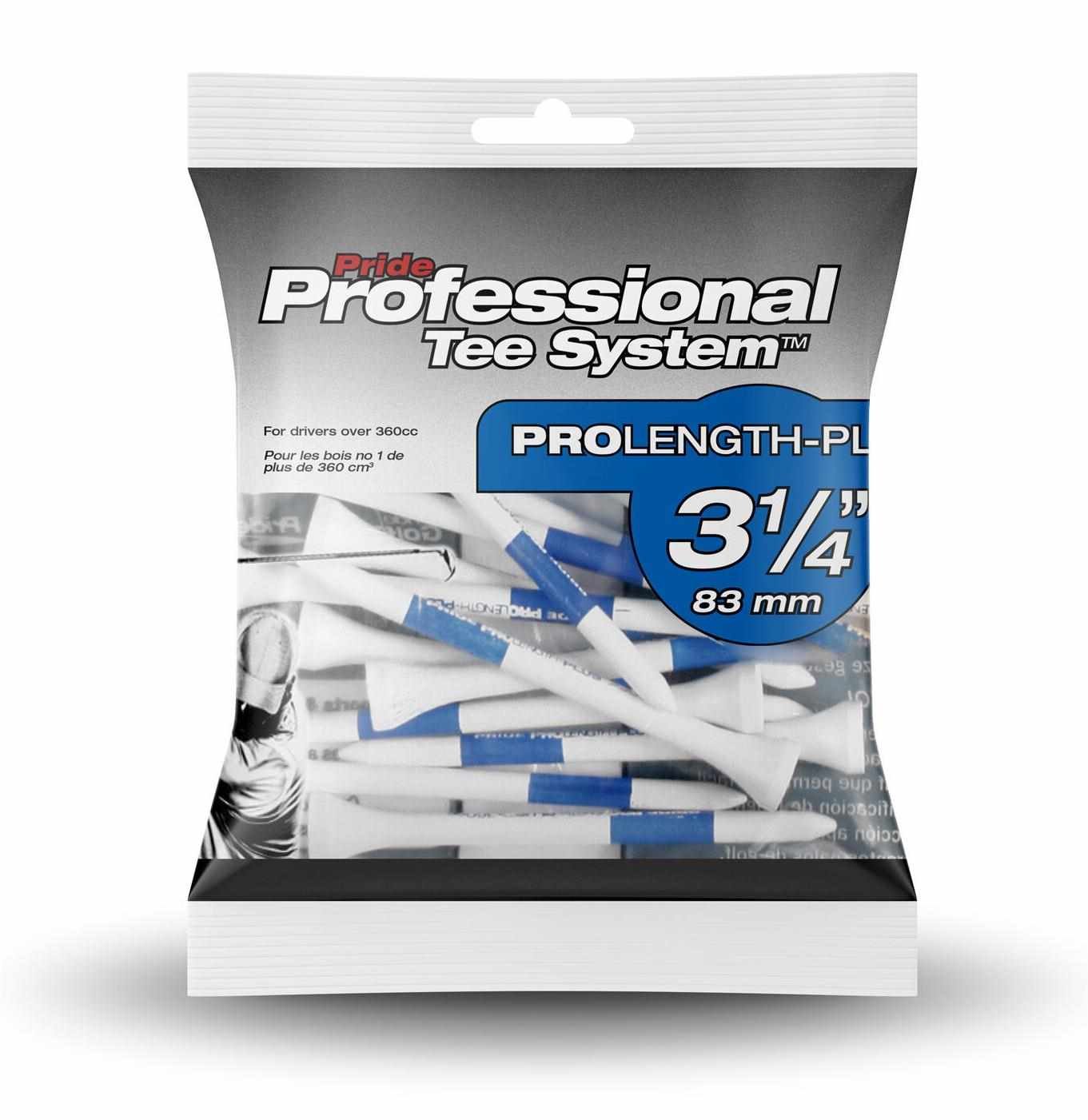Pride Professional Tee System Prolength Plus blauwe houten tees 83mm (3 1/4"), 15 stuks
