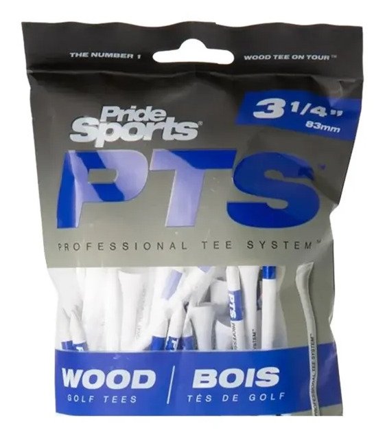 Pride Professional Tee System Prolength Plus blauwe houten tees 83mm (3 1/4"), 15 stuks